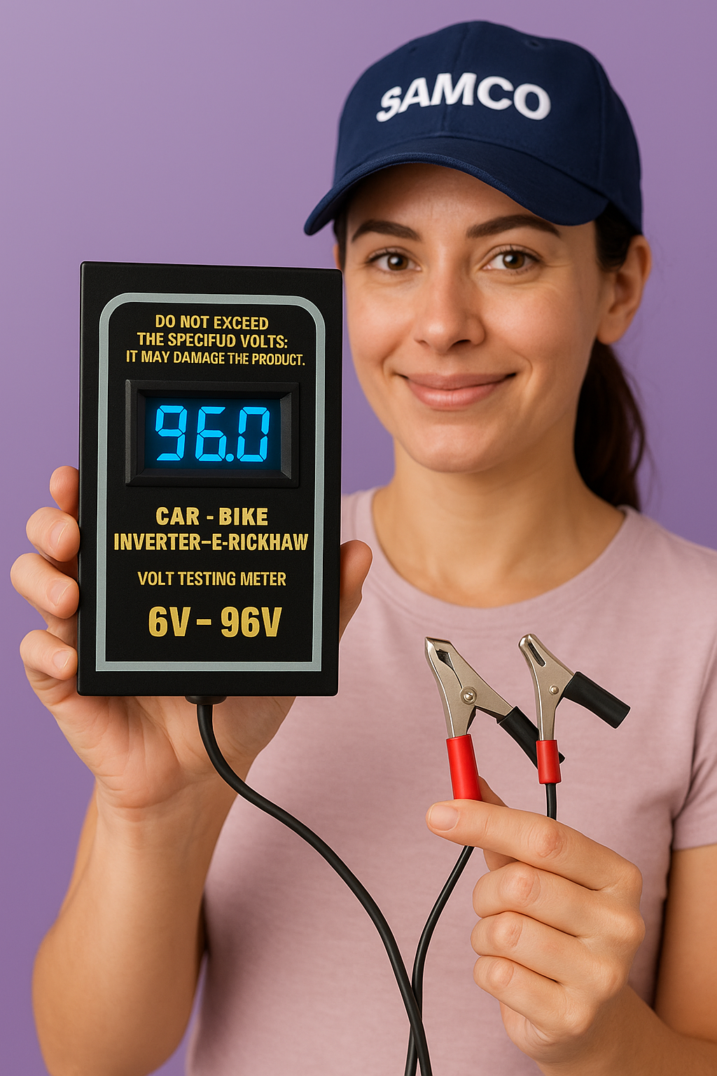 Digital battery voltage check meter for bikes, cars and inverters